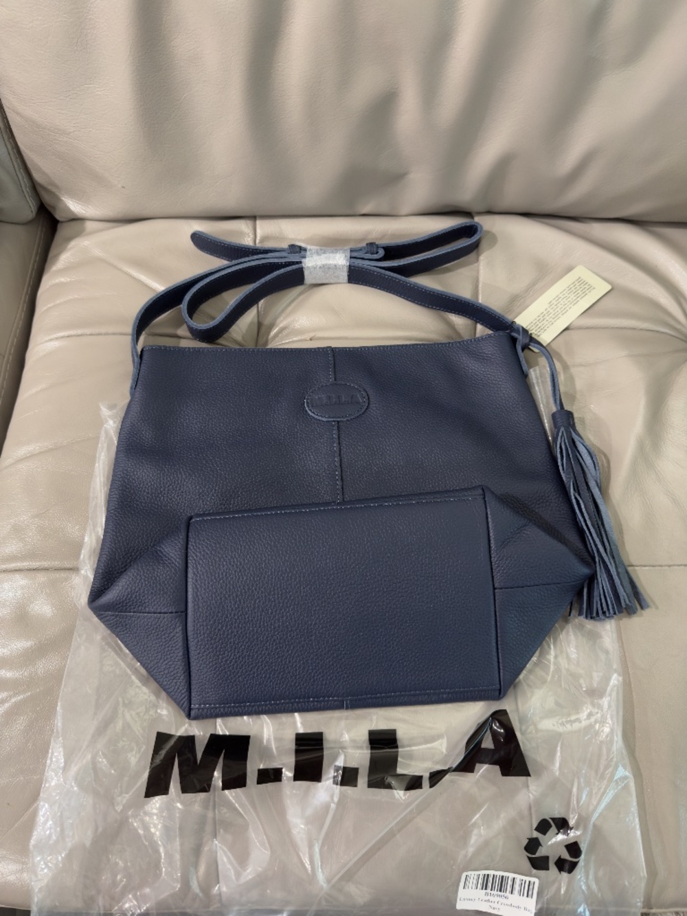 Cross Body Hand Bag Navy Blue by Mila